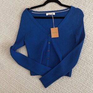 Boden Royal Blue Ribbed Button Down Shirt